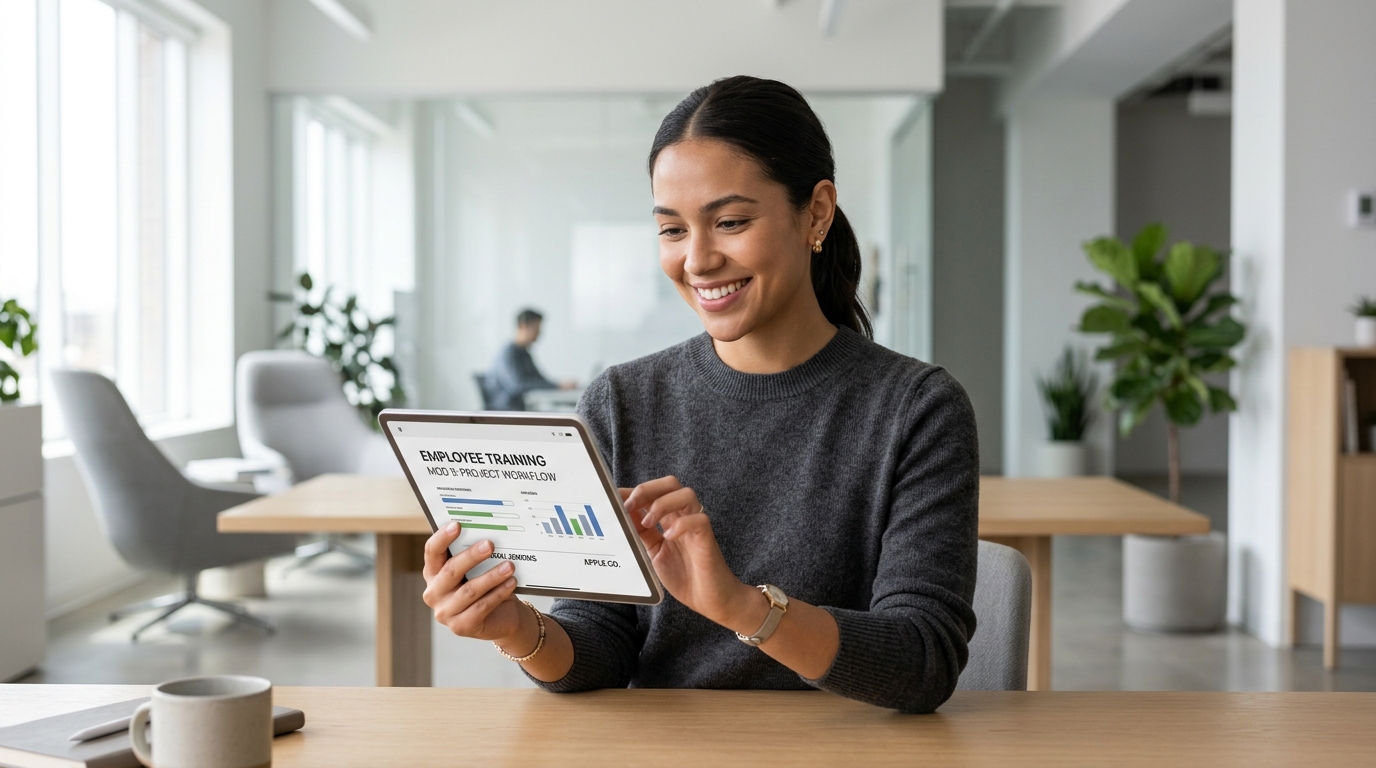 Empleado capacitándose con Rutify